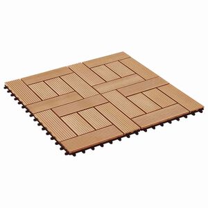 vidaXL Pločice za decking 22 kom. Tikovina 30 x 30 cm WPC