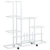 vidaXL Stalak za cvijeće s kotačima 94,5 x 25 x 92,5 cm bijeli metalni