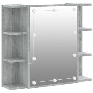 vidaXL Ormarić s ogledalom LED boja hrasta sonome 70 x 16,5 x 60 cm