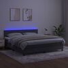 vidaXL Krevet box spring s madracem LED tamnosivi 160x200 cm bar&scaron;un