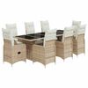 vidaXL 9-dijelni vrtni bistro set od poliratana s jastucima bež