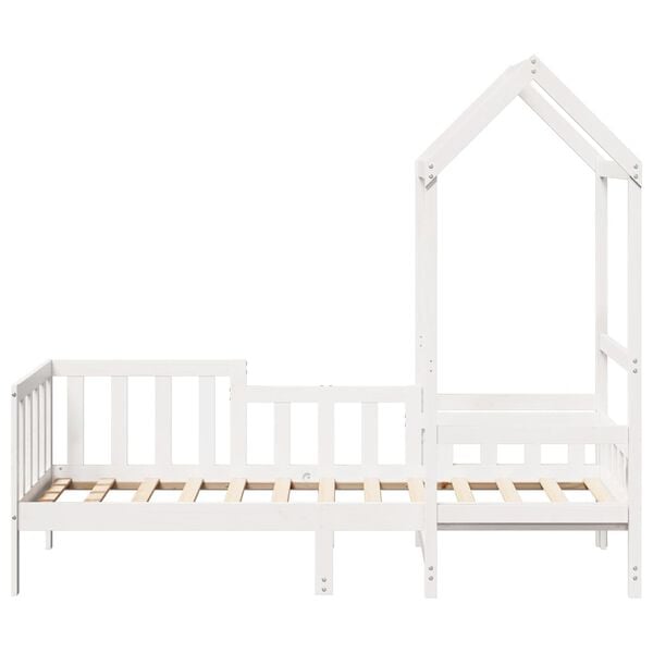 vidaXL Dnevni krevet s krovom bez madraca bijeli 80x200cm masivno drvo