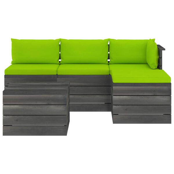 vidaXL 5-dijelna vrtna garnitura od paleta od borovine s jastucima