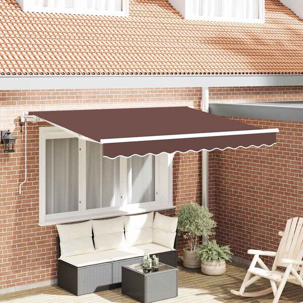 vidaXL Skrovita tenda Smeđa 250 x 200 cm tkanina