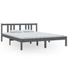 vidaXL Okvir za krevet od masivnog drva sivi 150 x 200 cm veliki
