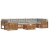 vidaXL Set vanjskih sofa s jastukom 8 pcs Prirodna i svijetlo siva