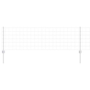 vidaXL Ograda s postovima Srebrno