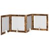 vidaXL Preklopna vrata za pse s postoljem 4 pcs Dimljeni hrast 401 cm