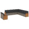 vidaXL 11-dijelni set vrtnih sofa od poliratana s jastucima sivi