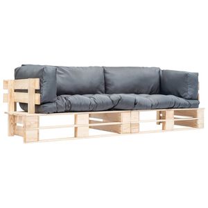 vidaXL 2-dijelni set vrtnih sofa od paleta od borovine s jastucima