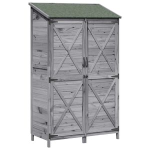 vidaXL Vrtna &Scaron;upa Siva 106 x 56 x 176,5 cm Konstruirano drvo