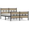 vidaXL Metalni okvir kreveta bez madraca boja hrasta sonome 135x190 cm