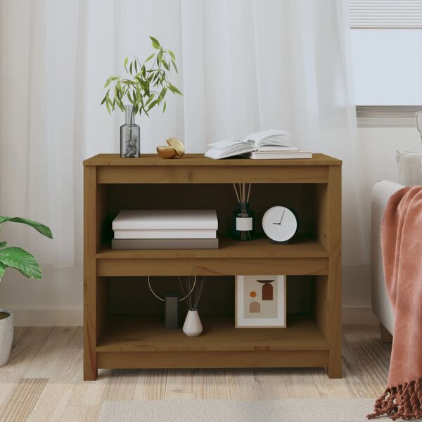 vidaXL Ormarić za knjige boja meda 80 x 35 x 68 cm od masivne borovine