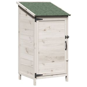 vidaXL Vrtna &Scaron;upa s krovom Bijela 59 x 56 x 113,5 cm Čvrsto drvo jele