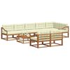vidaXL Set vanjskih sofa s jastukom 9 pcs Prirodna i krem