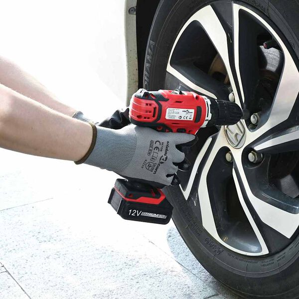 vidaXL Rukavice za rad 24 pcs Siva i crna 8 / m Poliester