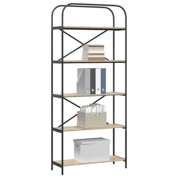 vidaXL Polica Sonoma hrast 80 x 30 x 183 cm Konstruirano drvo