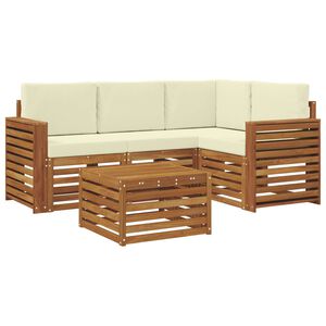 vidaXL Set vanjskih sofa s jastukom 5 pcs Prirodna i krem