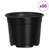 vidaXL Lonac za cvijeće 50 pcs Crna &Oslash; 15 x 12.5 cm Plastika