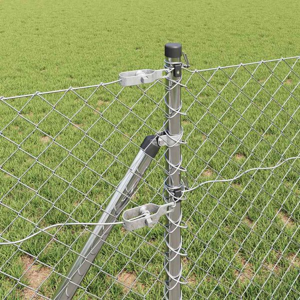 vidaXL Stup za ogradu Srebrno 10 x 0,4 m (mreža 40 x 40 mm) Čelik