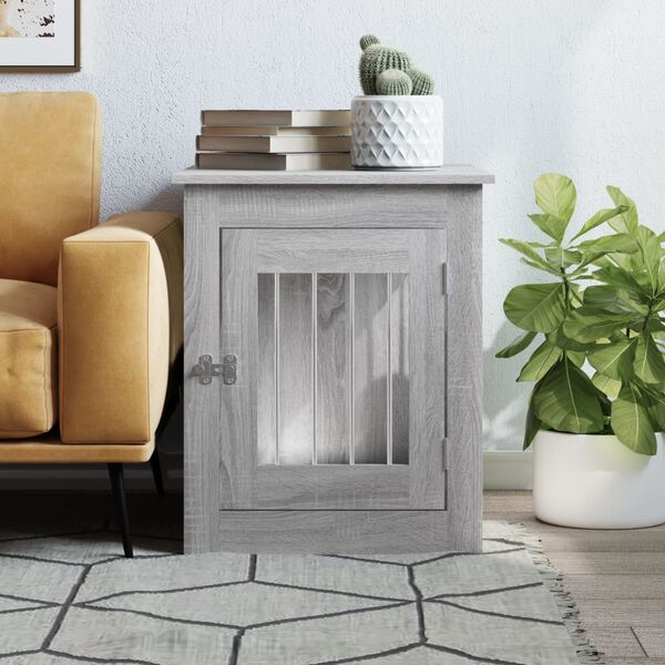 vidaXL Namje&scaron;taj s kavezom za pse boja sivog hrasta sonome drveni