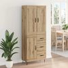 vidaXL Highboard Umjetnički hrast 69,5 x 34 x 180 cm Konstruirano drvo