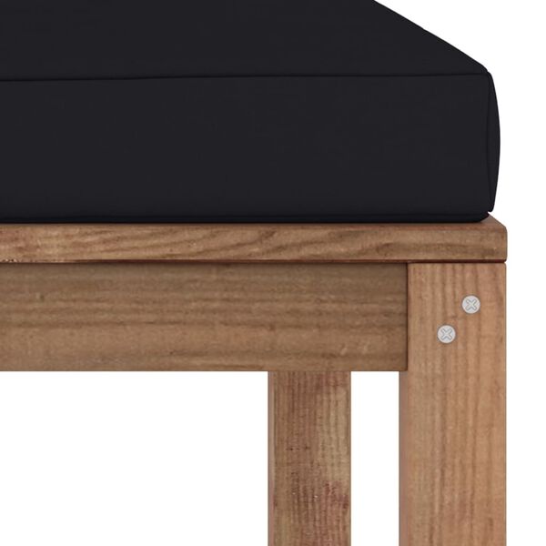 vidaXL Vrtni tabure s crnim jastukom