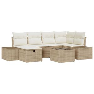 vidaXL Set sofe s jastukom 7 pcs poliratan