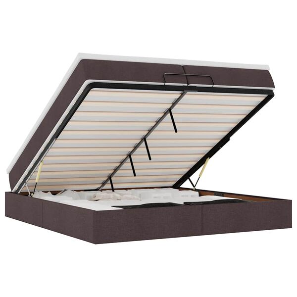 vidaXL Okvir kreveta s madracima tamnosmeđi 200x200cm tkanine