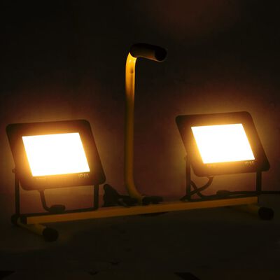 vidaXL LED reflektor s ručkom 2 x 50 W topli bijeli