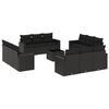 vidaXL 13-dijelni set vrtnih sofa s jastucima poliratan crni