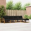 vidaXL Set vanjskih sofa s jastukom 5 pcs Prirodna i crna
