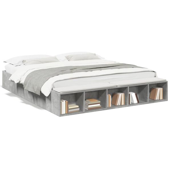 vidaXL Okvir kreveta siva boja betona 180x200 cm od konstruiranog drva