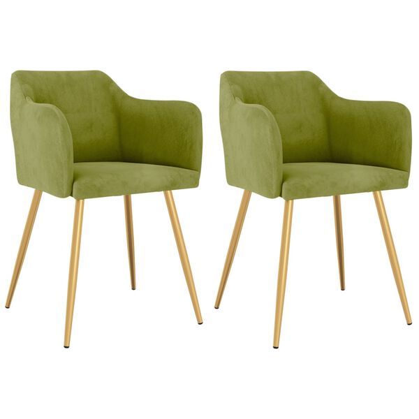 vidaXL Blagovaonske stolice 2 kom svjetlozelene bar&scaron;unaste