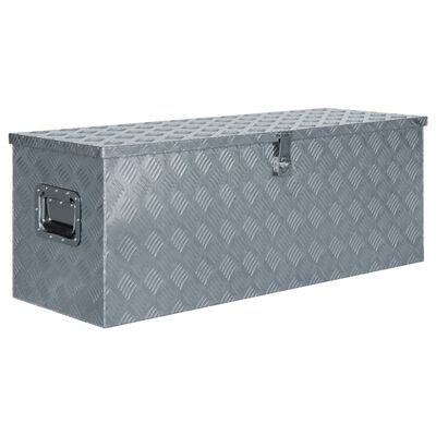vidaXL Aluminijska kutija 110,5 x 38,5 x 40 cm srebrna