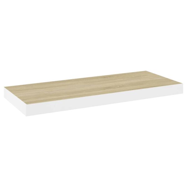 vidaXL Plutajuća zidna polica boja hrasta i bijela 60x23,5x3,8 cm MDF
