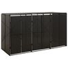 vidaXL Spremi&scaron;te za 3 kante za smeće crno 207 x 80 x 117 cm poliratan