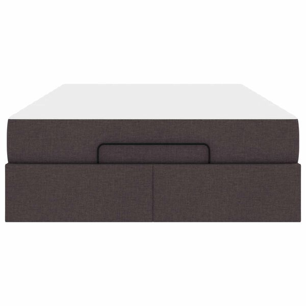 vidaXL Okvir kreveta s madracem s madracem 2 pcs Smeđa tkanina