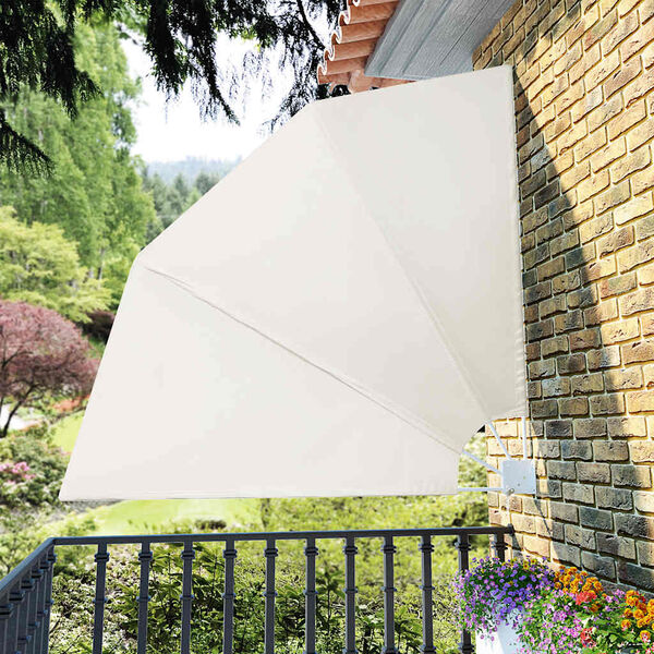 vidaXL Sklopiva bočna tenda krem 210 x 210 cm