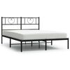 vidaXL Metalni okvir za krevet s uzglavljem crni 140x200 cm