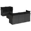 vidaXL 6-dijelni set vrtnih sofa s jastucima crni od poliratana