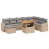 vidaXL 9-dijelni set vrtnih sofa s jastucima bež od poliratana