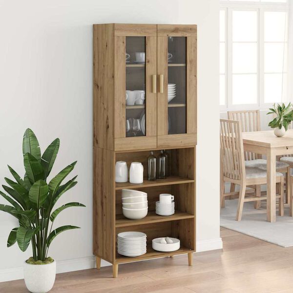 vidaXL Highboard Umjetnički hrast 69,5 x 34 x 180 cm