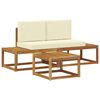 vidaXL Set vanjskih sofa 3 kom. Prirodna