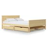 vidaXL Okvir za krevet s 4 ladice 140 x 200 cm od masivne borovine