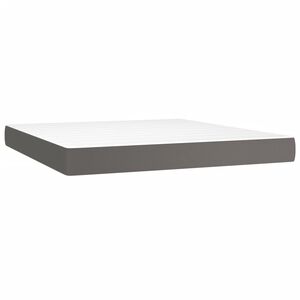 vidaXL Madrac s džepičastim oprugama srednje tvrdoće sivi 160x200x20 cm umjetne kože