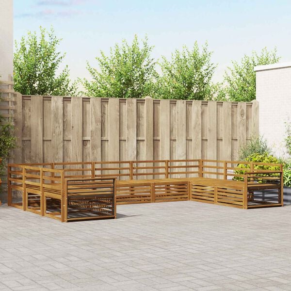 vidaXL Setovi sofa 9 pcs Prirodna Čvrsto drvo akacije