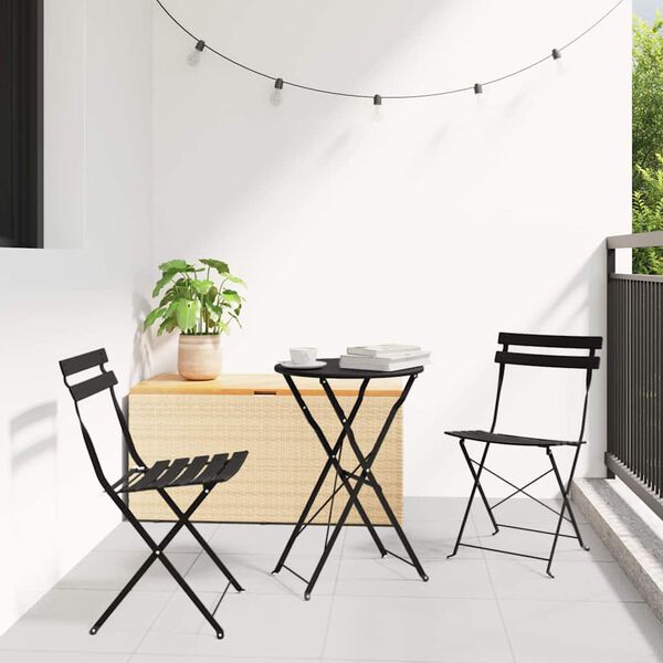 vidaXL Sklopivi bistro set 3 pcs Antracit Čelik