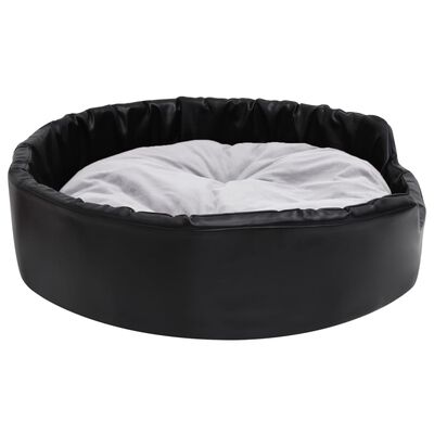 vidaXL Krevet za pse crno-sivi 90 x 79 x 20 cm od pliša i umjetne kože