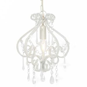 vidaXL Stropna svjetiljka s perlama bijela okrugla E14